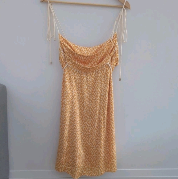 FREE PEOPLE | Deep Yellow Adjustable Kai Mini Dress Size Large - Picture 5 of 9